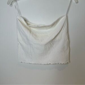 Dynamite White Textured Crop Top